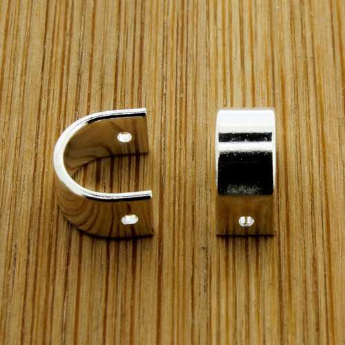 U Shaped Bead Frame - Silver Plated - Medium 10mm 15pcs