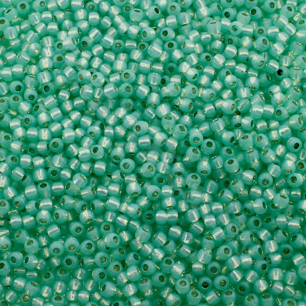 Toho Size 11 Seed Beads 10g - PF Silver Milky Peridot