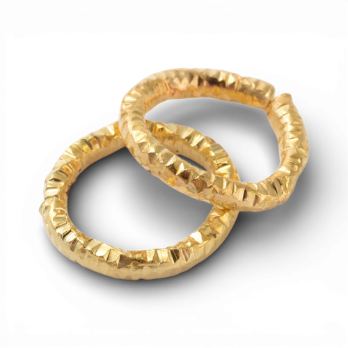 Jump Rings Etched 8x1mm   Gold Plated 50pcs for jewellery making