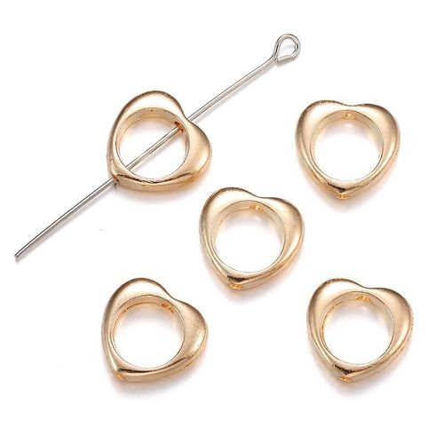 Champagne Gold Bead Frame   Heart 13mm 12pcs for jewellery making