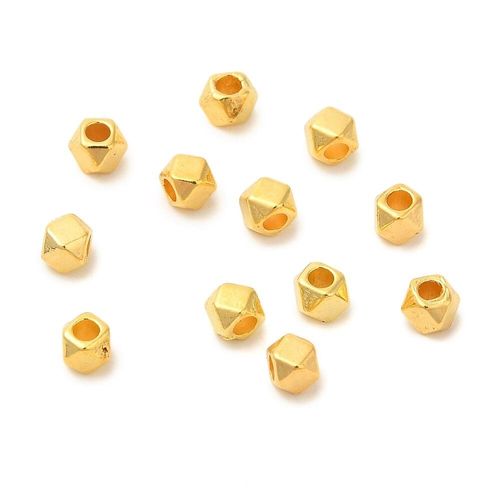 Spacer Bead Facet Cubes 3mm 25pcs   Gold for jewellery making