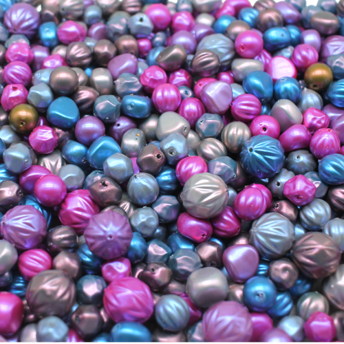 Acrylic Imitation Pearl Mixed Beads   Sky Mix 100g 14mm for jewellery making