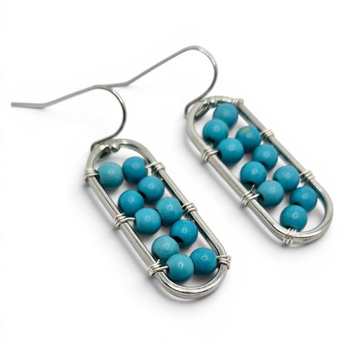 Zillah Gemstone Earrings   Turquoise Howlite for jewellery making