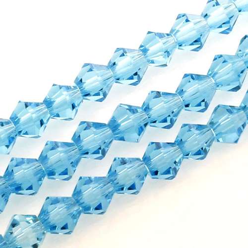 5mm crystal bicone beads aqua — faceted for jewelry making and beadwork