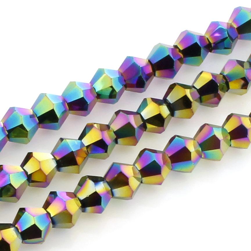 Premium Crystal 5mm Bicone Beads - Rainbow