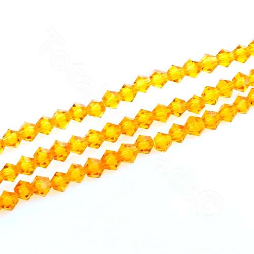 3mm crystal bicone beads orange — faceted for jewelry making and beadwork