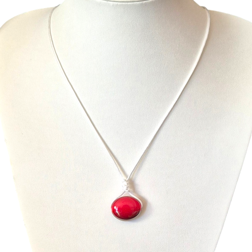 Snake Knot Necklace   White & Fuschia for jewellery making