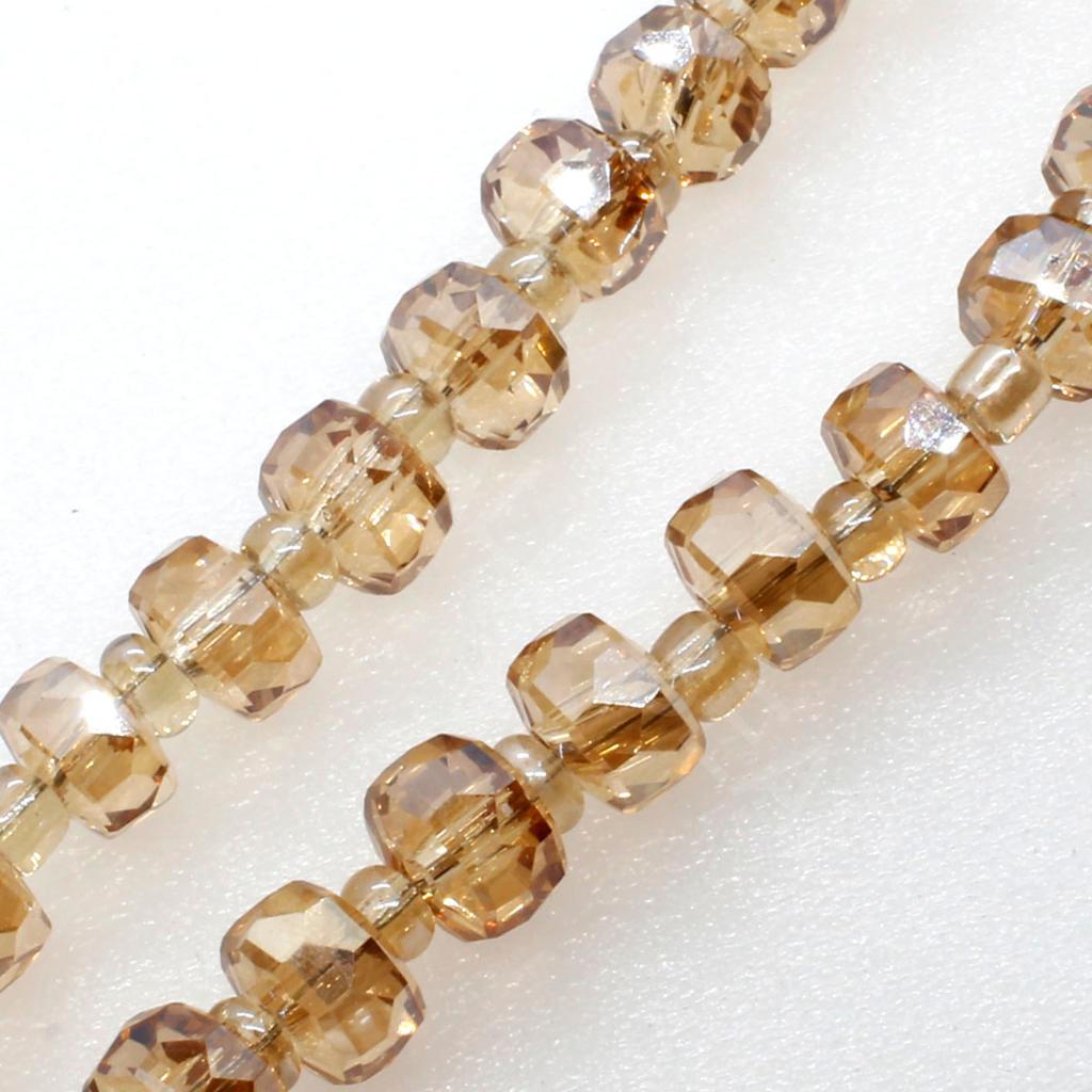 Crystal Drum Beads 6x4mm 100pcs - Champagne