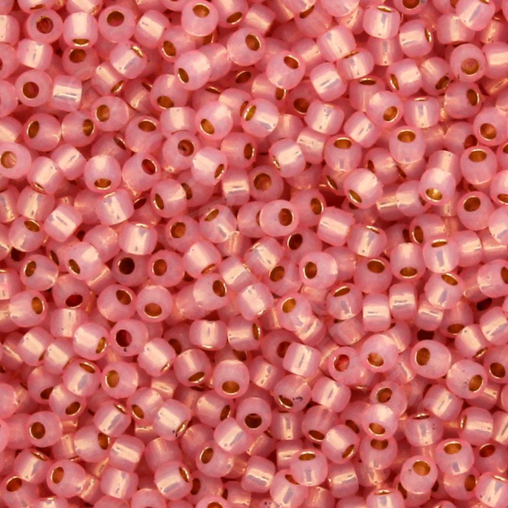 Toho Size 11 Seed Beads 10g - PF Silver Milky Baby Pink