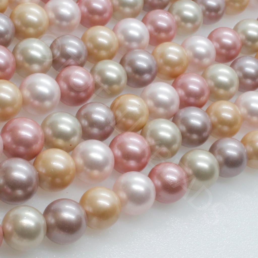 Sea Shell Pearl Beads 8mm - Peaches