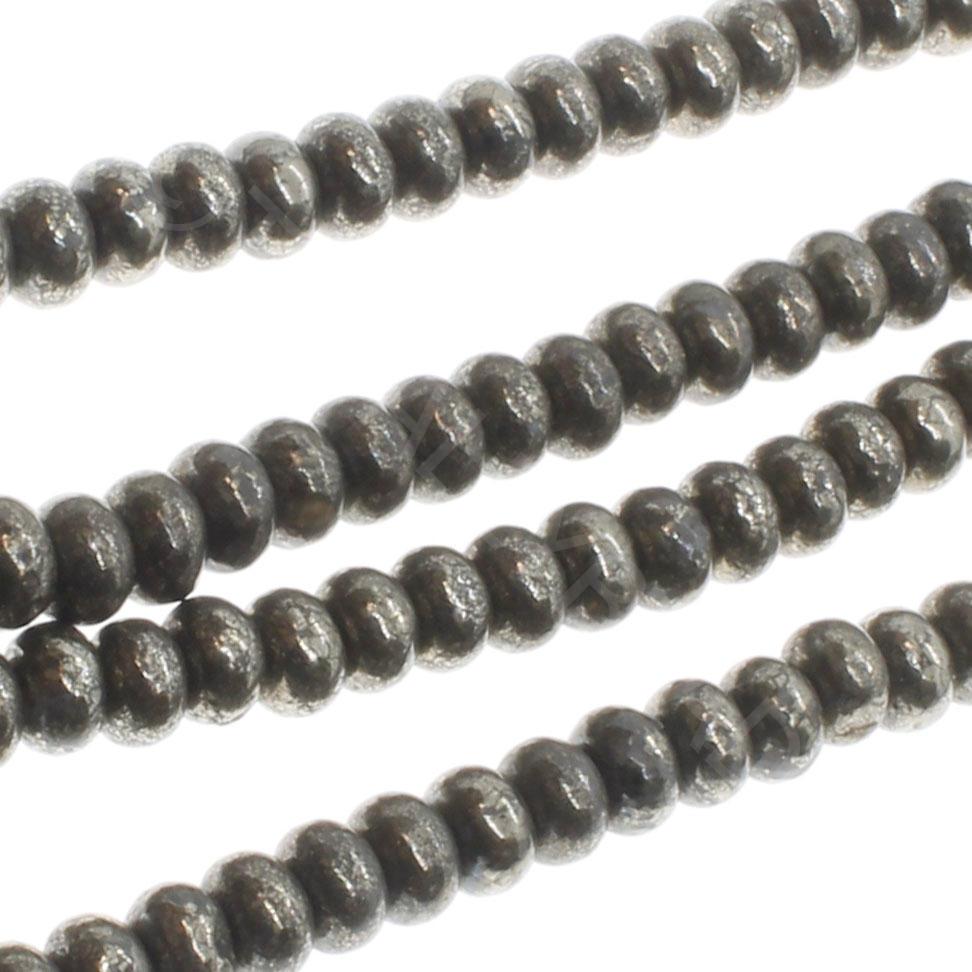 Pyrite Rondelle Beads 3x4mm 16" String