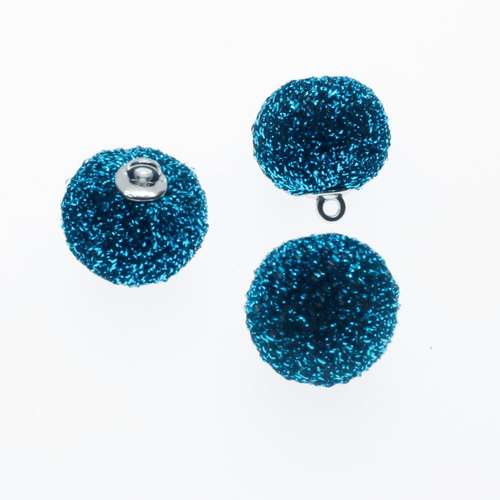 Sparkle Orb Charms - Dark Turquoise 2pcs