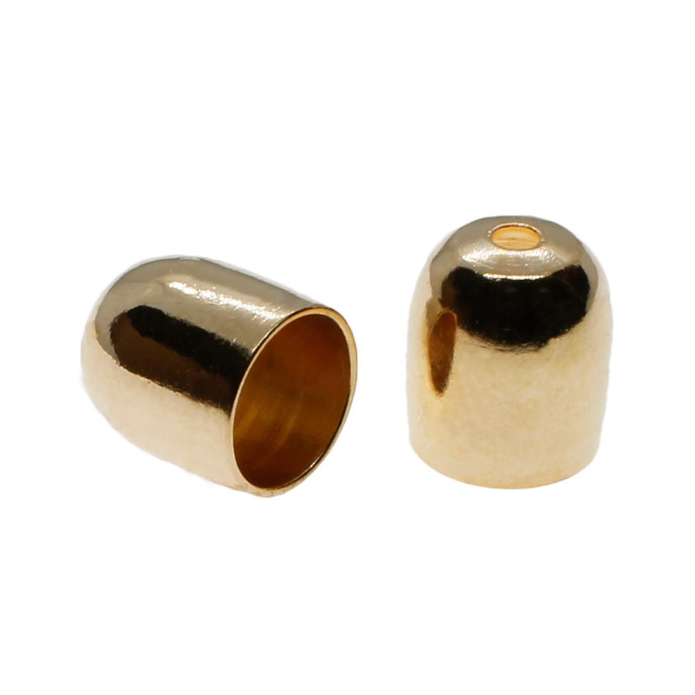 Bead Cap with Hole 7x8mm 10pcs - Champagne Gold