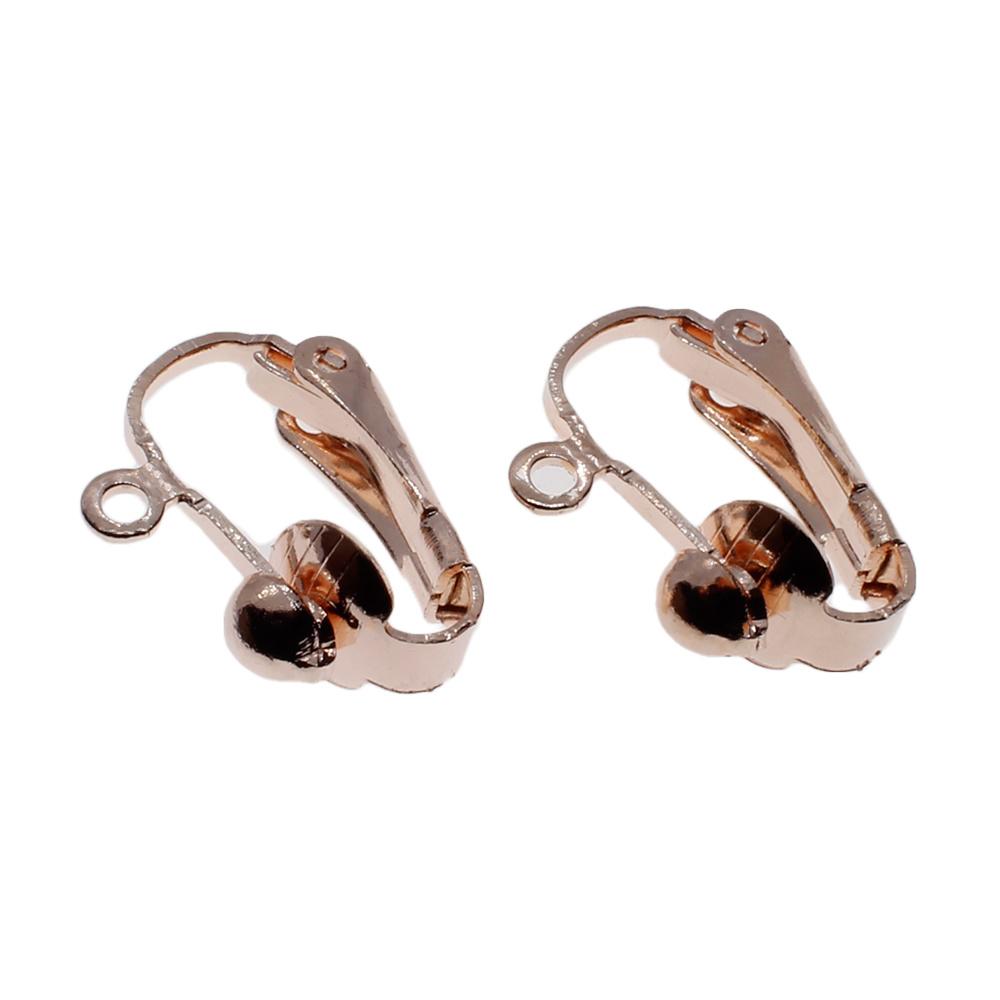Clip on Earring with Loop 17mm 3 Pair - Rose Gold