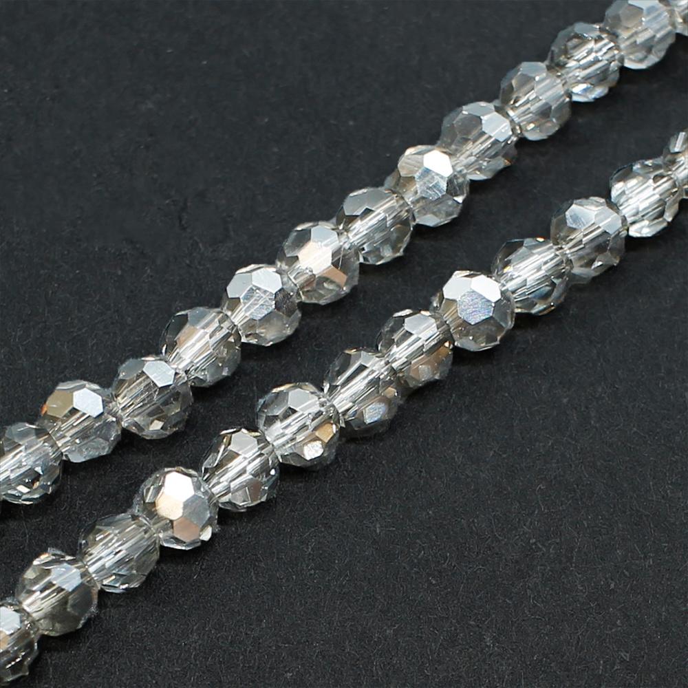 Crystal Round Beads  3mm - Silver Dust