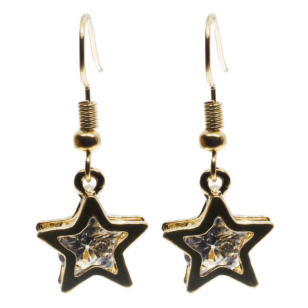 CZ Star Earring Kit Champagne Gold Colour 1 Pair