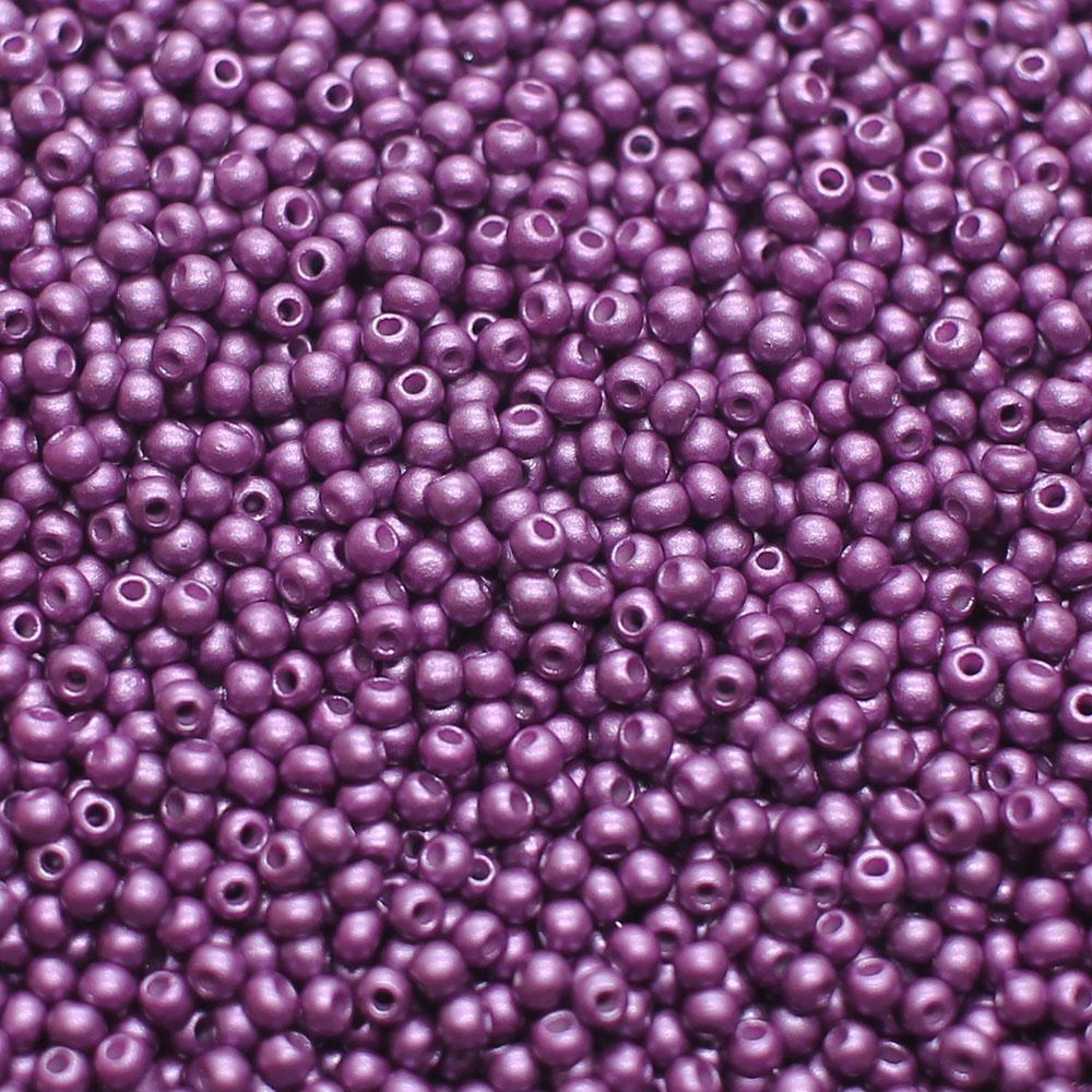 FGB Seed Beads Size 12 Opaque Metallic Grape - 50g