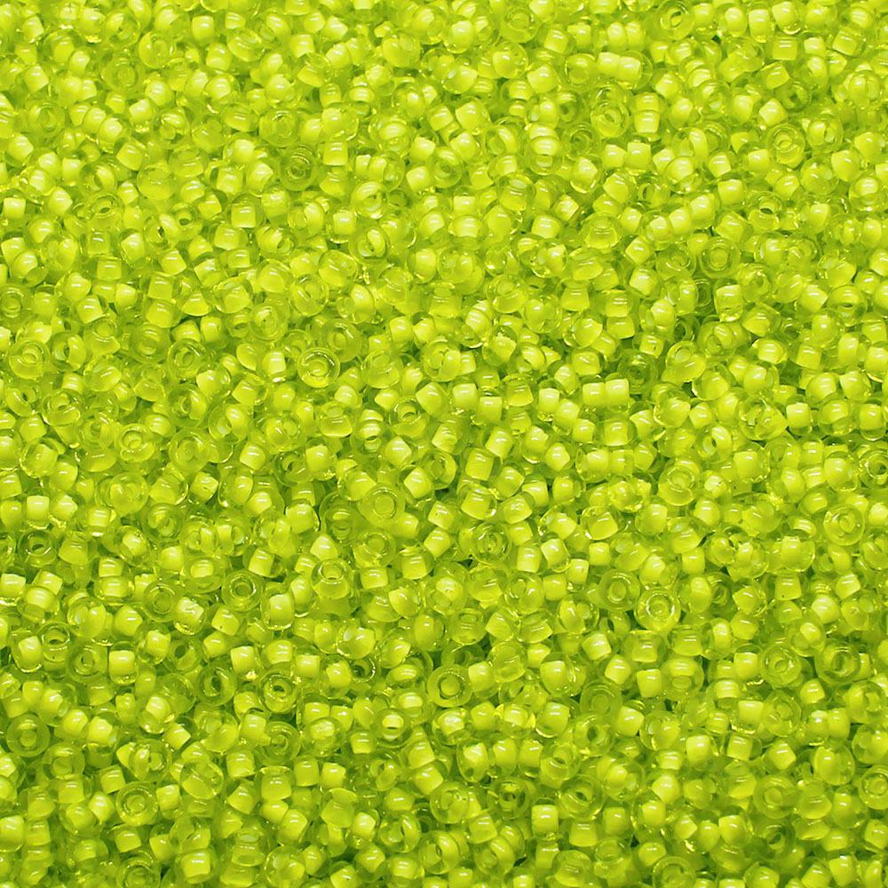 FGB Seed Beads Size 12 Two Tone Inside Colours Lemon & Lime - 50g