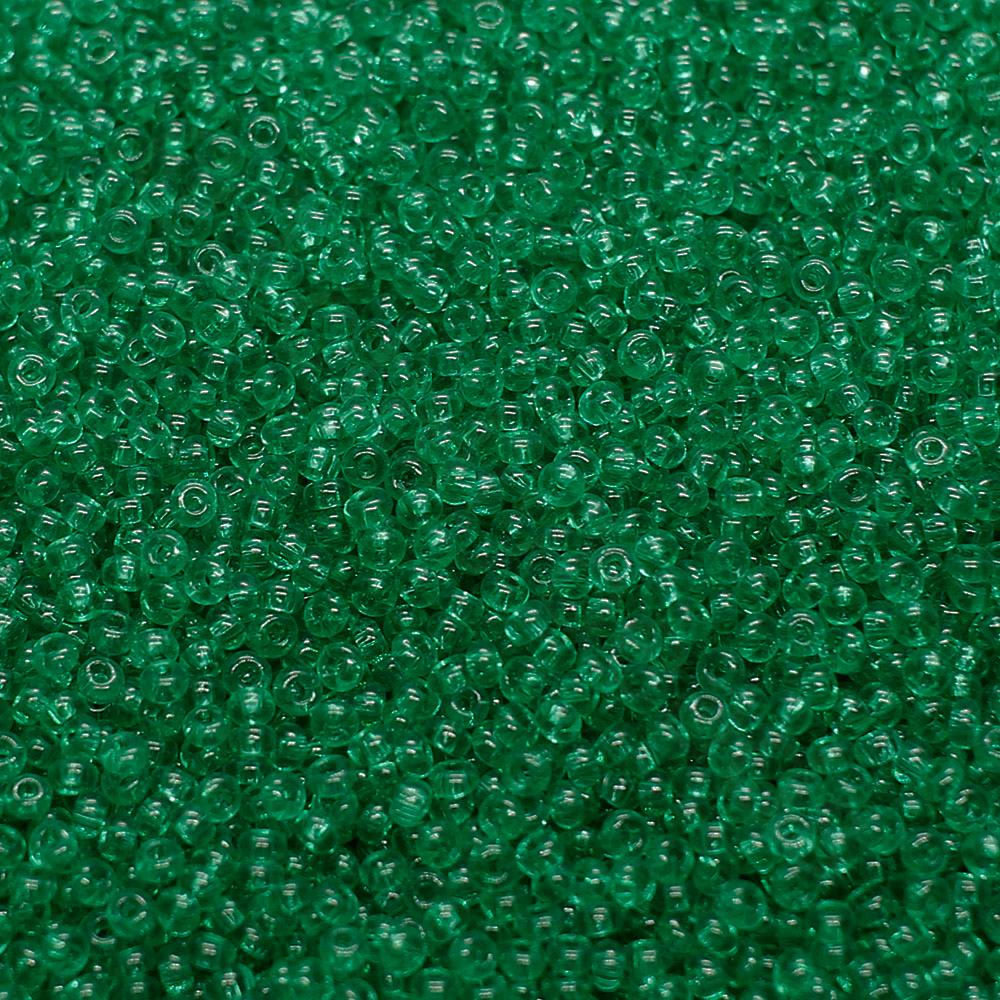 FGB Beads Transparent Forrest Green Size 12 - 50g