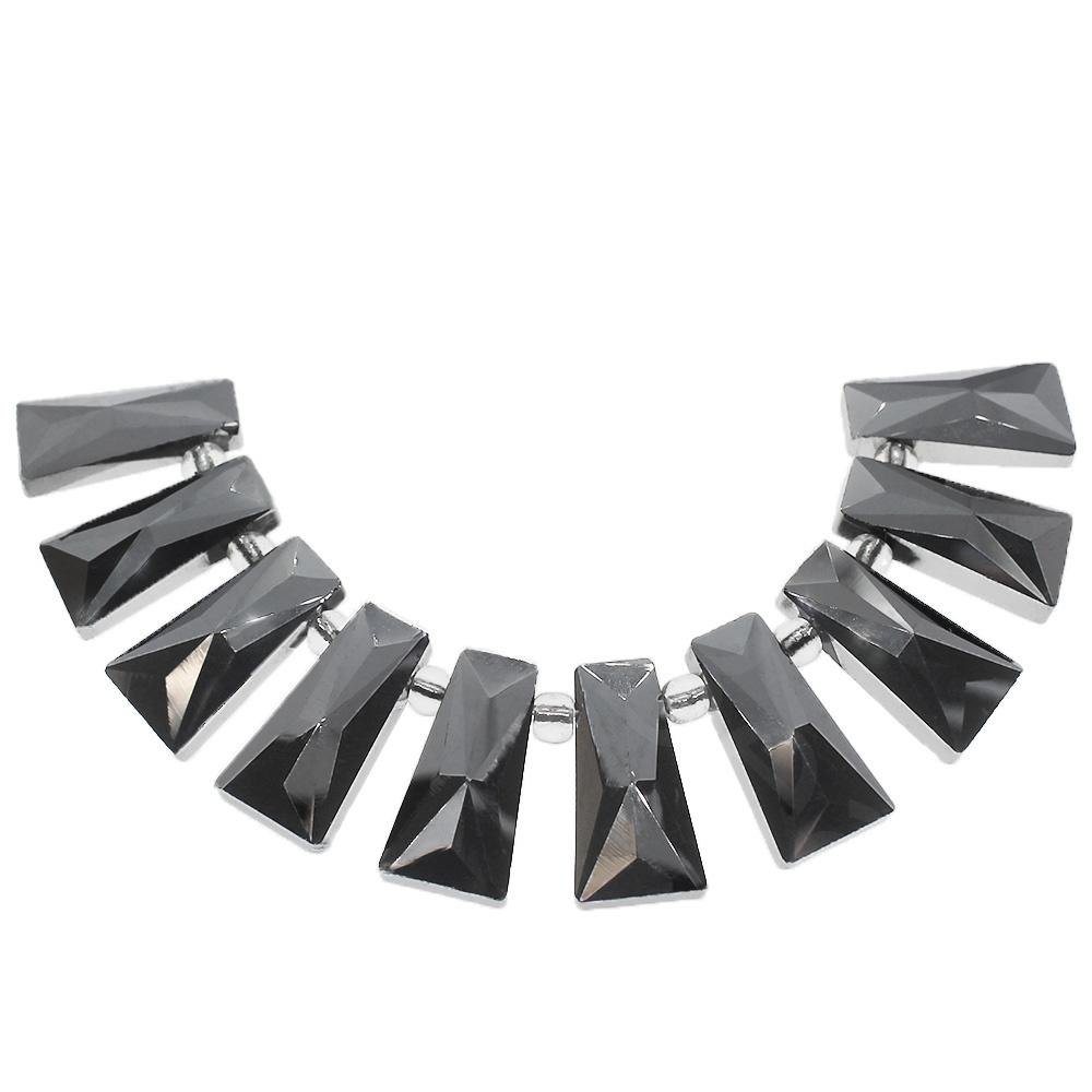 Trapezoid Crystal Beads 20mm - Silver B