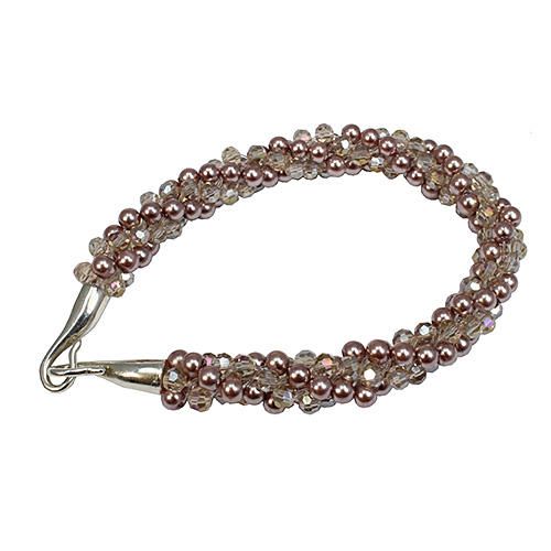 Kumihimo Champagne Beaded Bracelet Kit bracelet making kit — DIY set with beads and instructions for creating handmade jewelry
