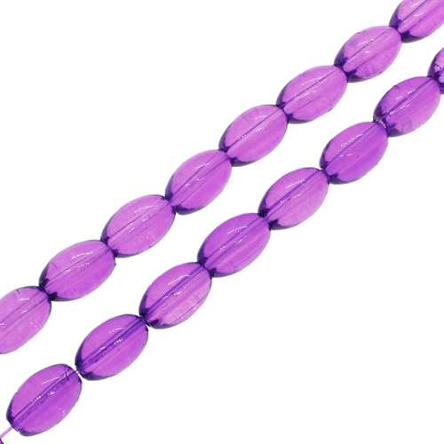 Glass oval beads 4x6mm 32" String - Trans. Purple