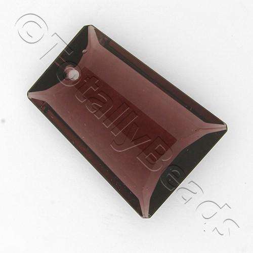 Glass Pendant Facet Rectangle Drop  20mm - Amethyst