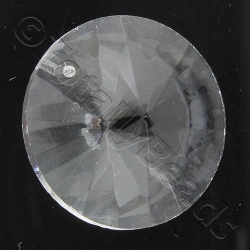 Glass Pendant Rivoli Disc 30mm - Crystal