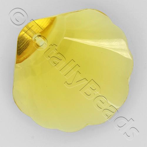 Glass Pendant Shell 28mm - Yellow