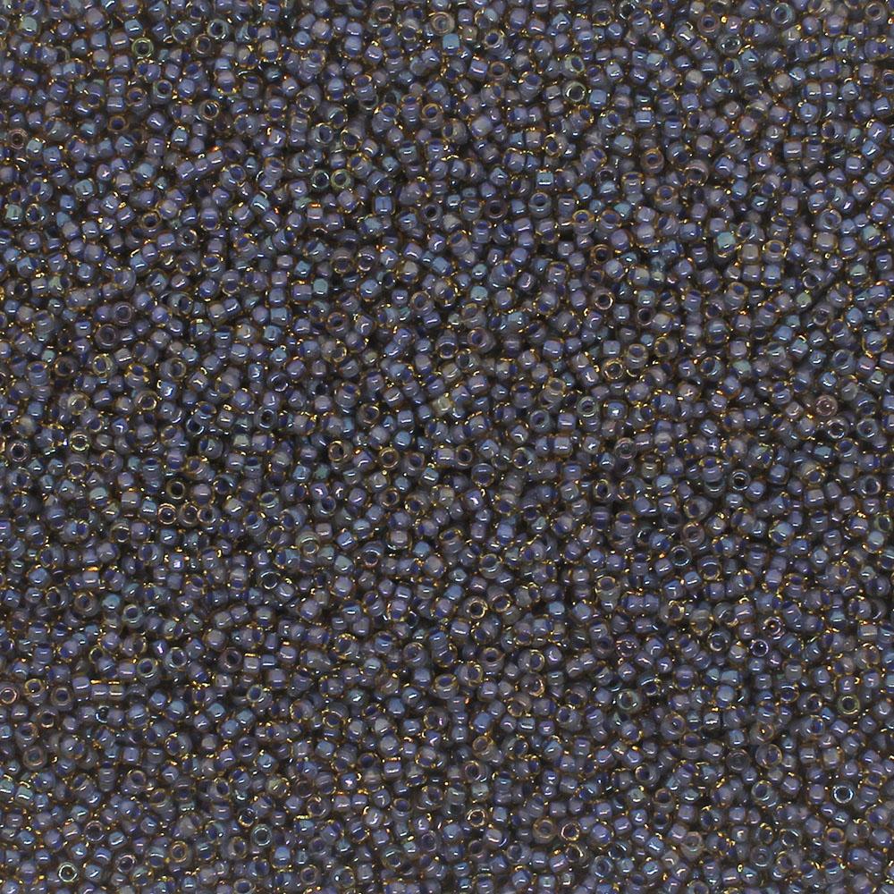 Toho Size 15 Seed Beads 10g - Light Topaz lined Opaque Lavender