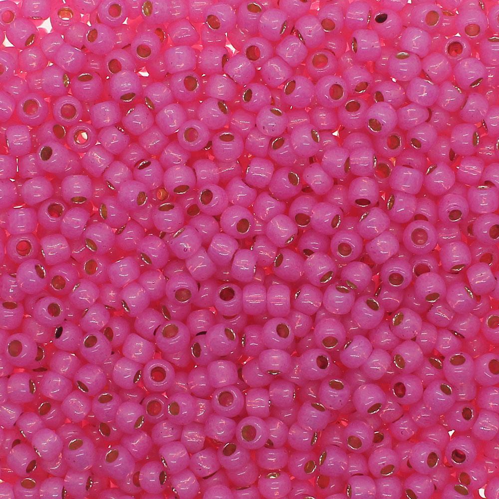 Toho Size 6 Seed Beads 10g - PermaFinish Silver Hot Pink