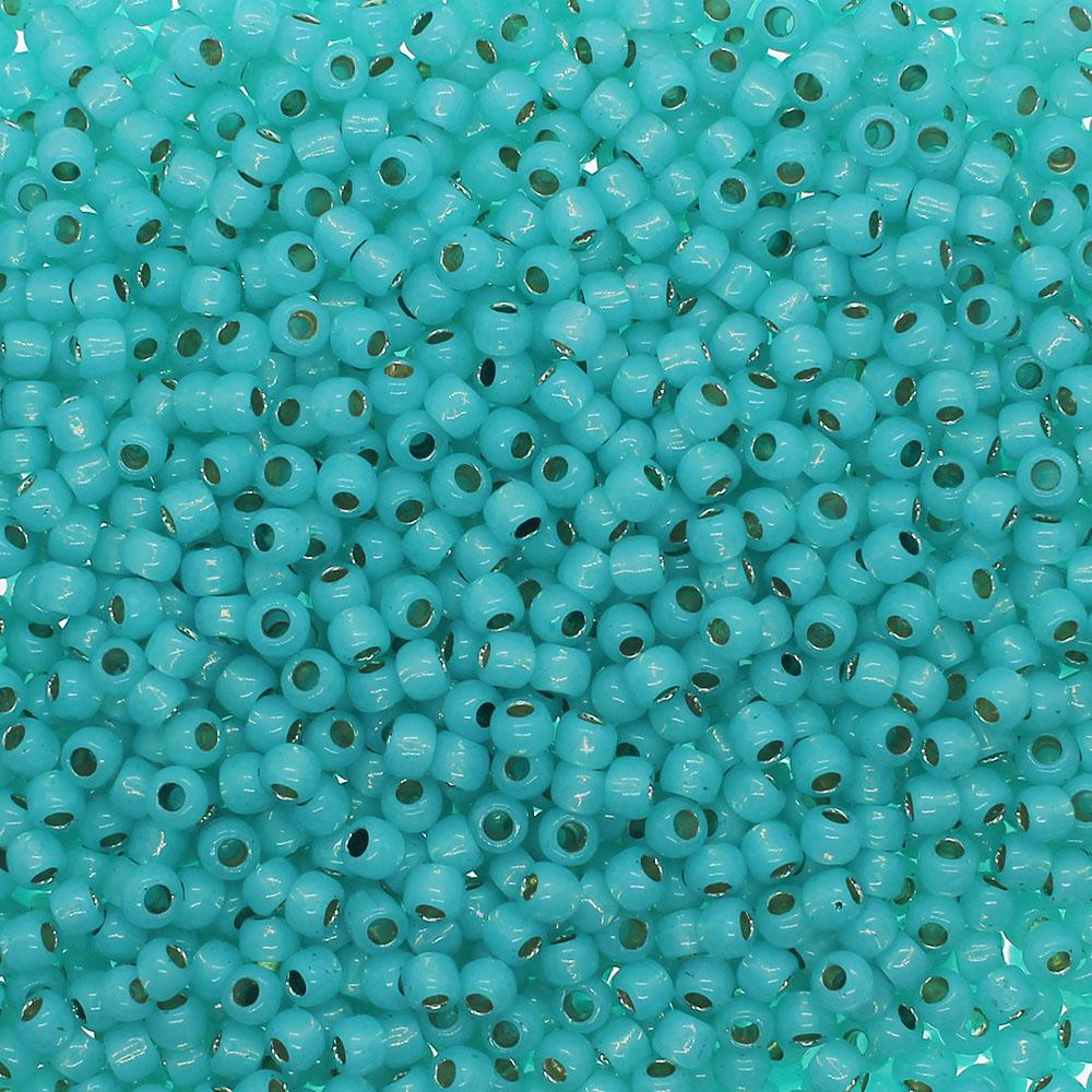 Toho Size 6 Seed Beads 10g - PF Translucent Silver-Lined Teal