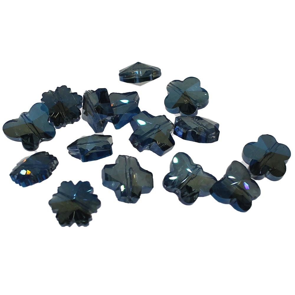 Crystal Shaped beads- Electric Blue mix - 15pcs