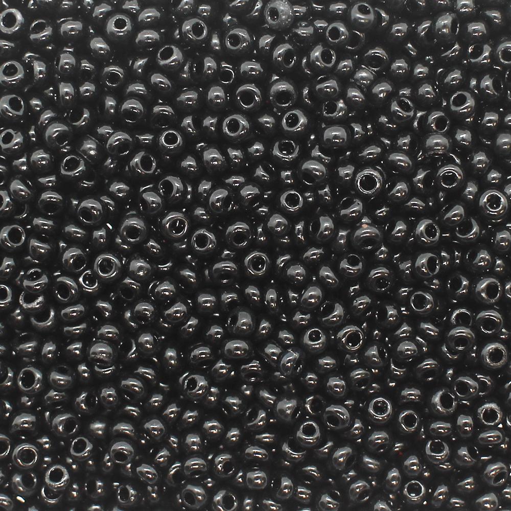 FGB Seed Beads Size 12 Opaque Luster Black - 50g