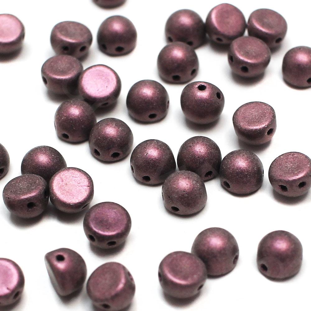 CzechMates Cabochon 7mm 25pcs - Metallic Suede Pink