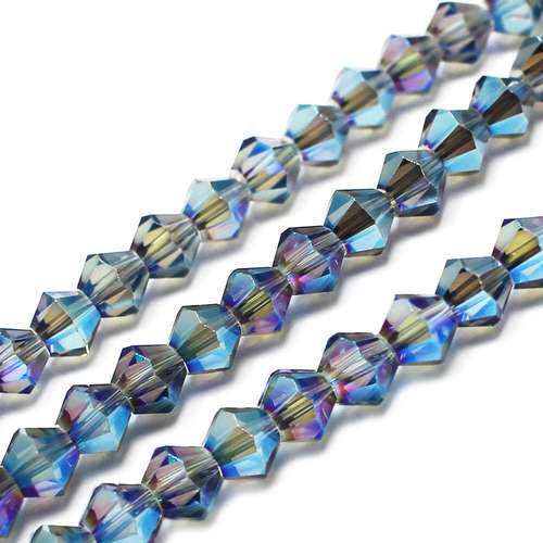8mm crystal bicone beads electric blue — faceted for jewelry making and beadwork