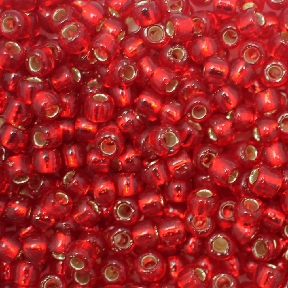 Toho Size 3 Seed Beads 10g - Silver Lined Siam Ruby