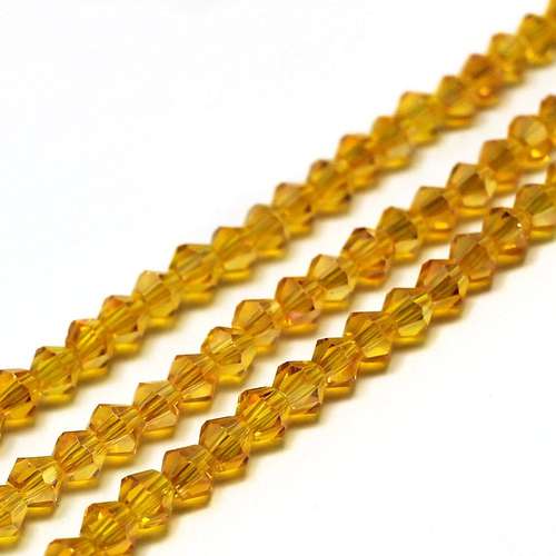 4mm crystal bicone beads tangerine — faceted for jewelry making and beadwork