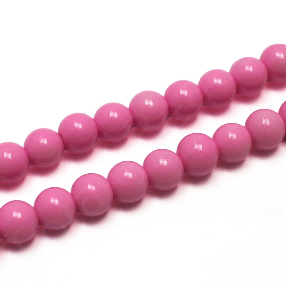 Opaque Glass Round Beads 8mm - Dark Pink