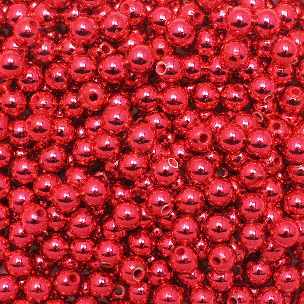 Acrylic Red Round Beads 6mm - 470pcs