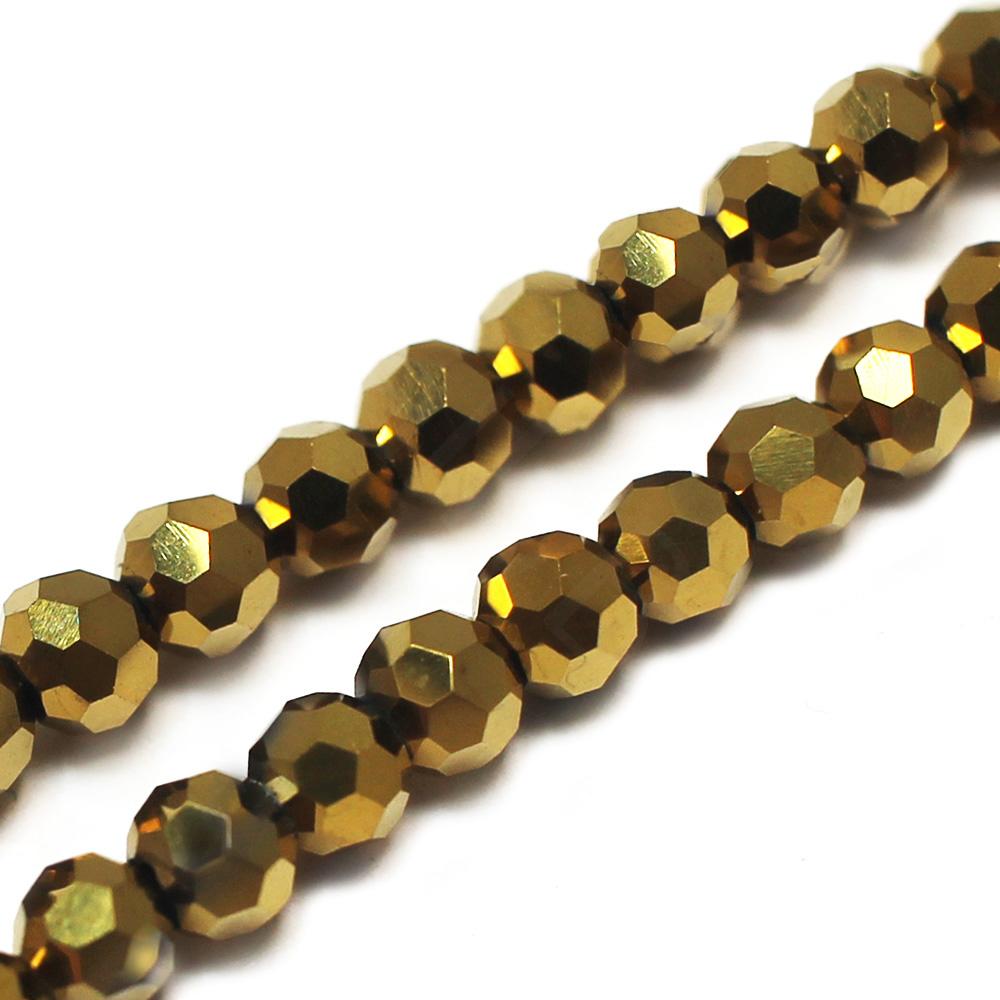 Crystal Round Beads 4mm - Gold Plate