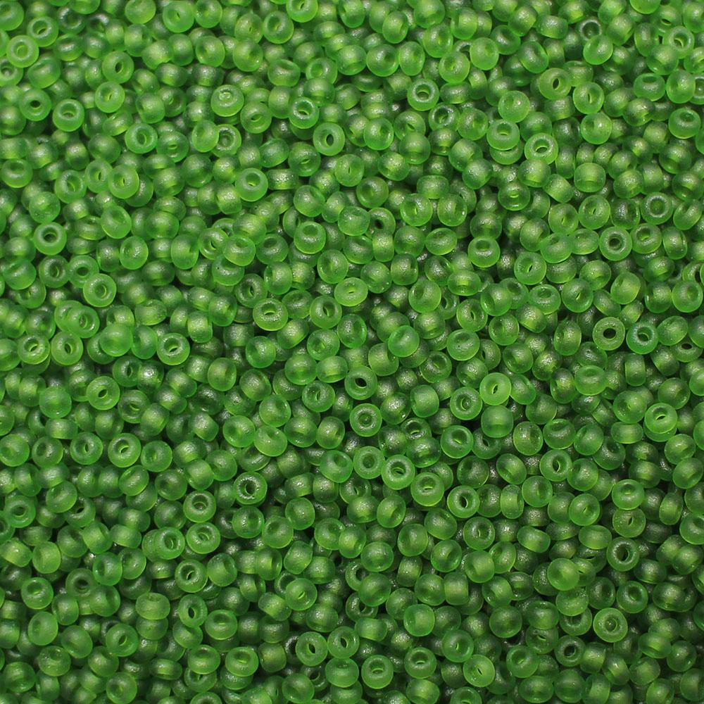 FGB Seed Beads Size 12 Frosted Green - 50g