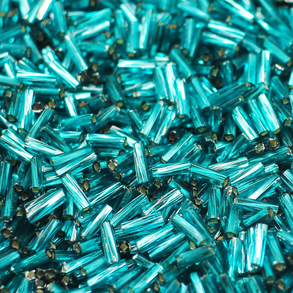 FGB 6mm Twisted Bugles - Silver Lined Turquoise 50g