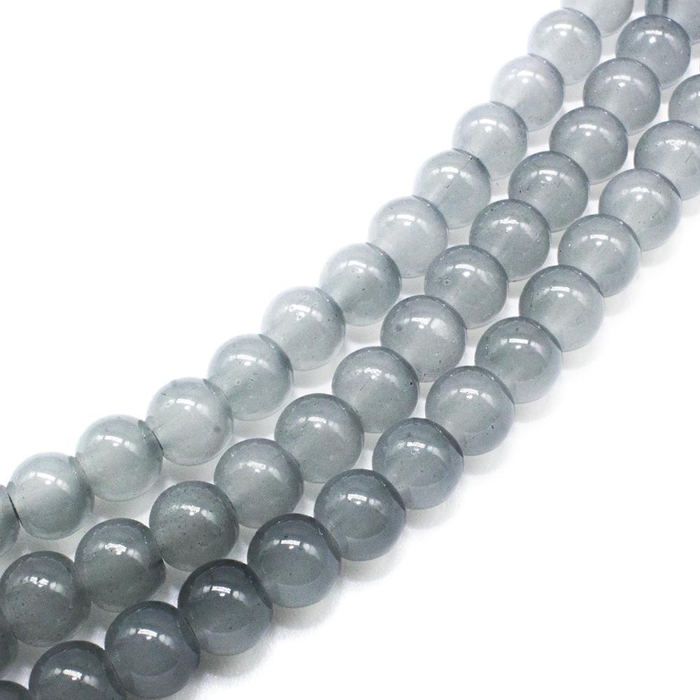 Milky Glass Beads 6mm - Opal Grey