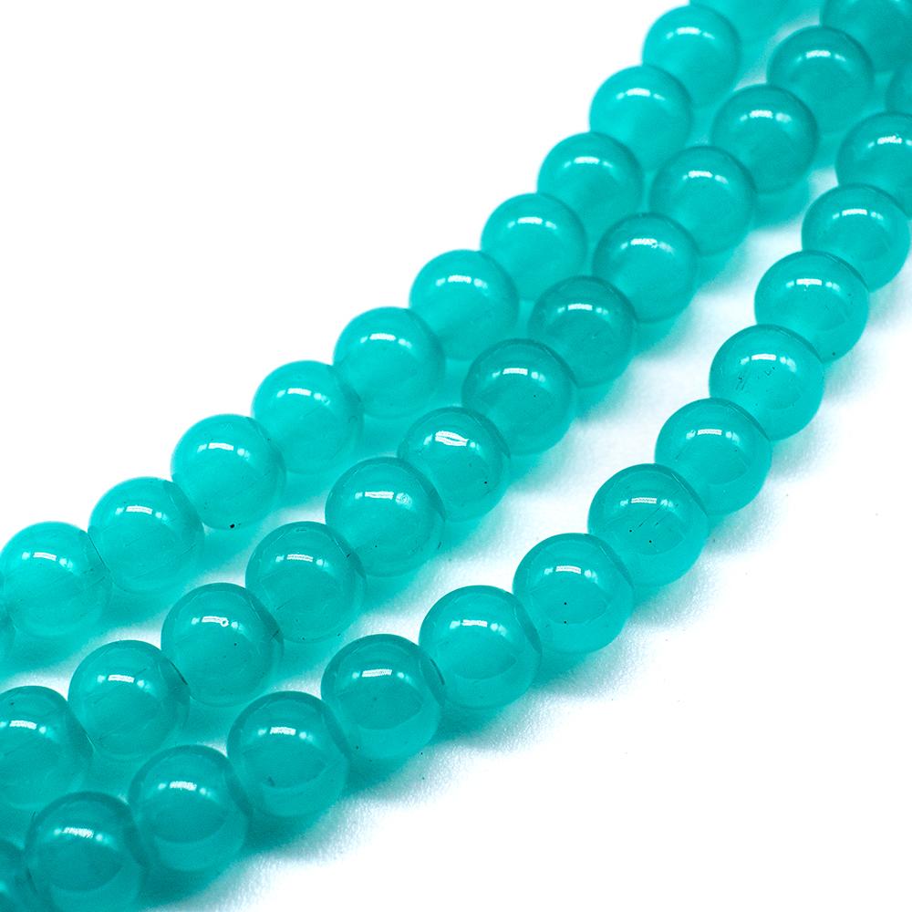 Milky Glass Beads 6mm - Opal Sea Green