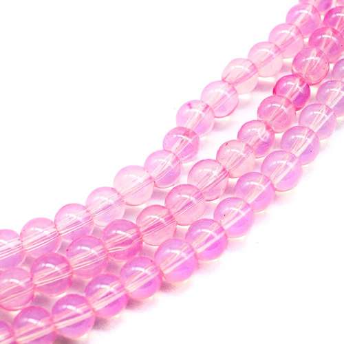 Milky Glass Beads 6mm - Light Pink