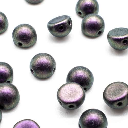 7mm Czech glass glass beads polychrome black currant — pack of 25, high-quality two-hole beads ideal for jewelry making, bead weaving, an…