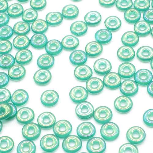 4mm Czech glass glass beads ring 4mm 5g 180pcs - iris malachite green — pack of 5, high-quality two-hole beads ideal for jewelry making,…