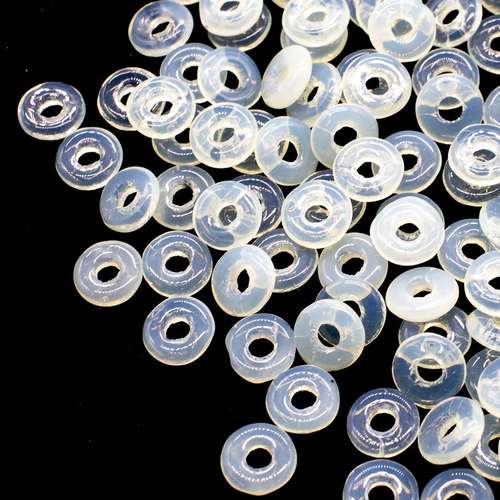 4mm Czech glass glass beads ring 4mm 5g 180pcs - milky jonquil — pack of 5, high-quality two-hole beads ideal for jewelry making, bead we…