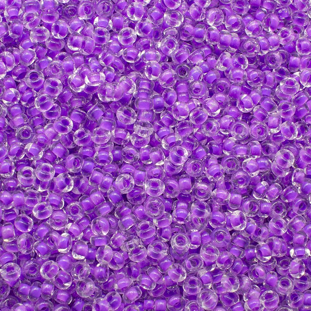 FGB Seed Beads Size 12 Two Tone Inside Colour Grape - 50g